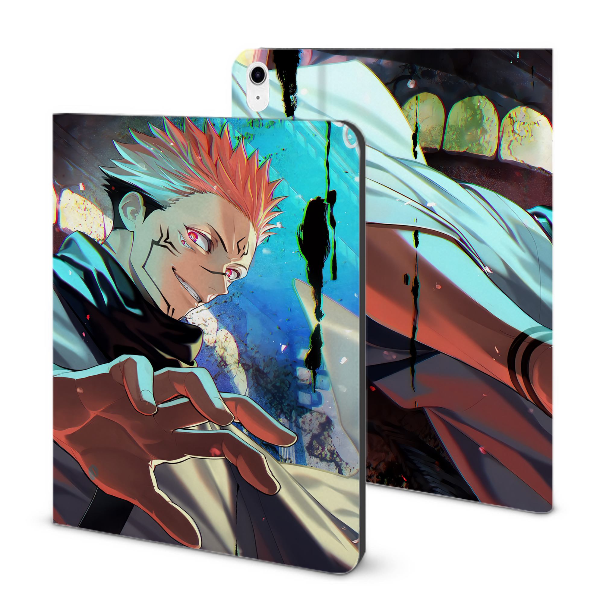 （画像用） 呪術廻戦 Jujutsu Kaisen IPad ケース ブック型 PUレザー TPU 耐衝撃 軽量 薄型 ペン収納なし 全面保護 IPad 各モデル対応